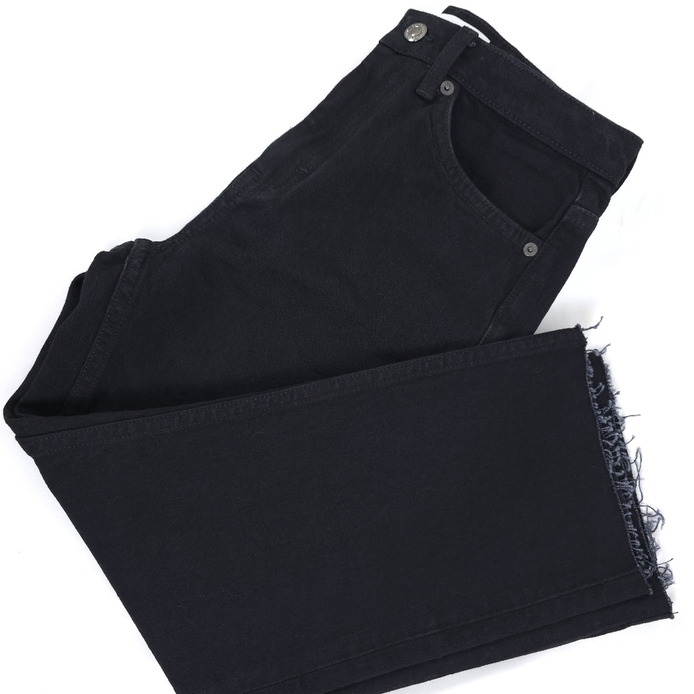 Topshop Petite high waist raw hem straight cropped size 28 - Picture 8 of 11